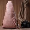 Women's Bag with an Accent On a Textile Strap Made of Smooth Eco-leather VINTAGE Bag 22772 Pink