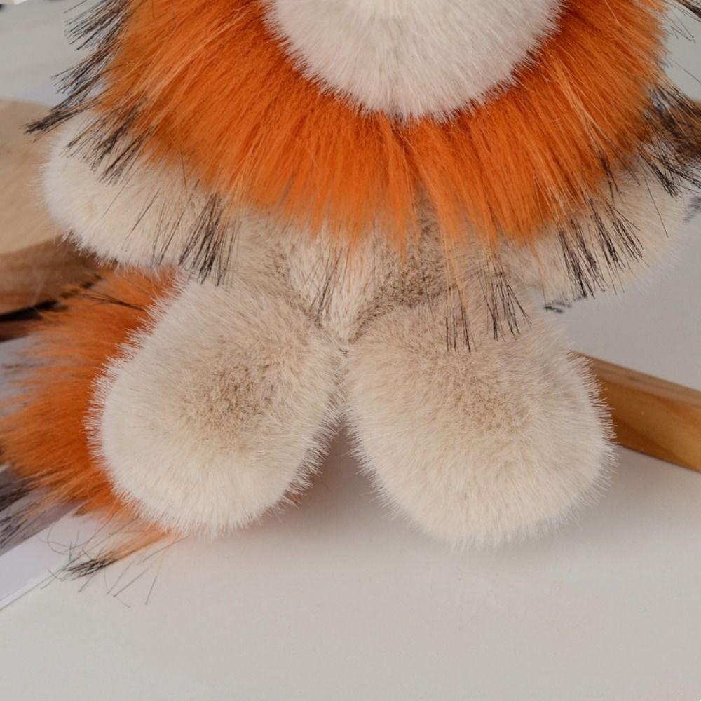 Stuffed Lion Plush Pendant with Tail Cute Animal Keychain Cute Plush Lion Keychain  Children