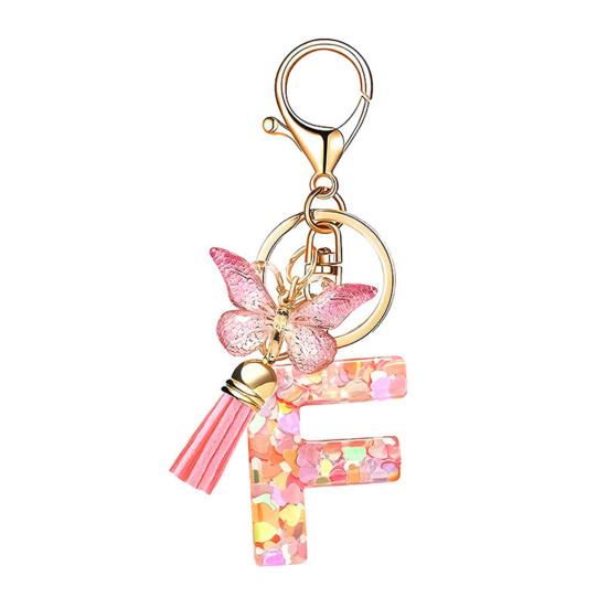 Heart Keyring Keychain Pendant Epoxy Resin Pink 10.7 Cm/4.21 In 1 Pc