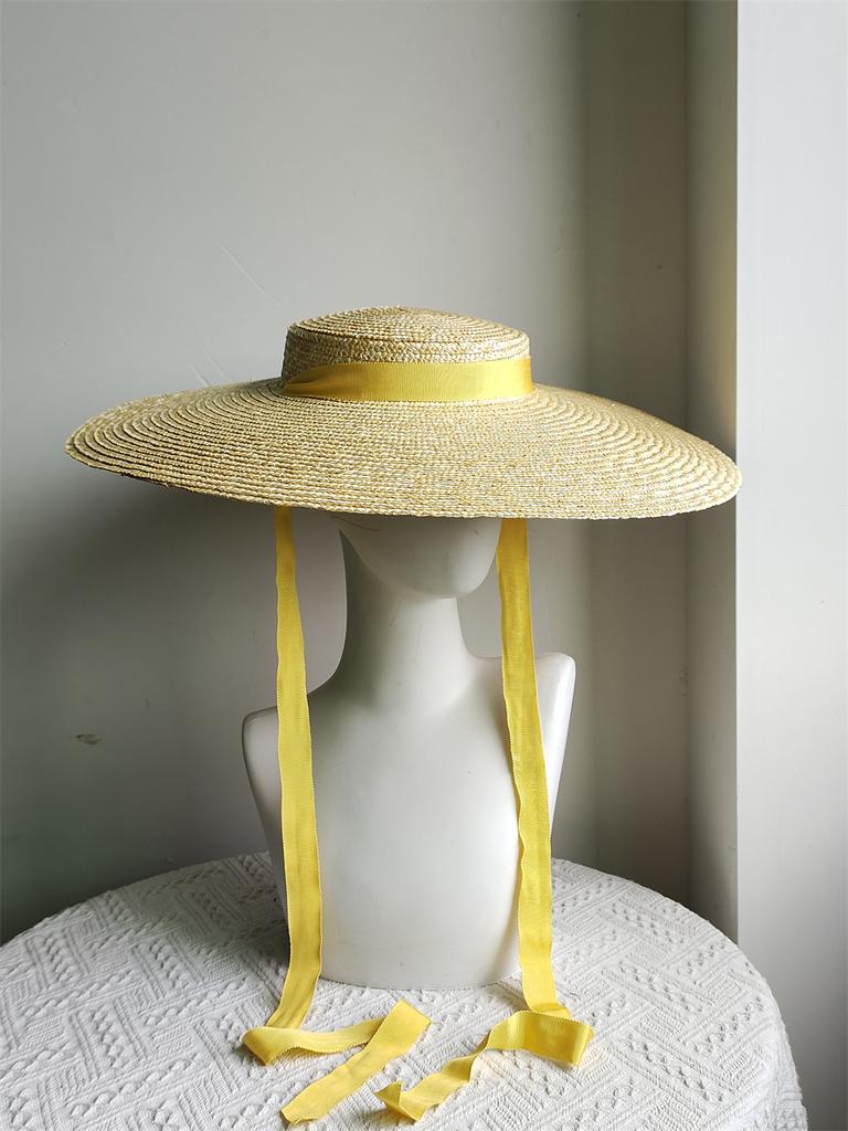Oversized Brim Sun Hat Women's Straw Hat Beach Hat European and American Fashion Catwalk Flat Hat Chapeau Femme 2025