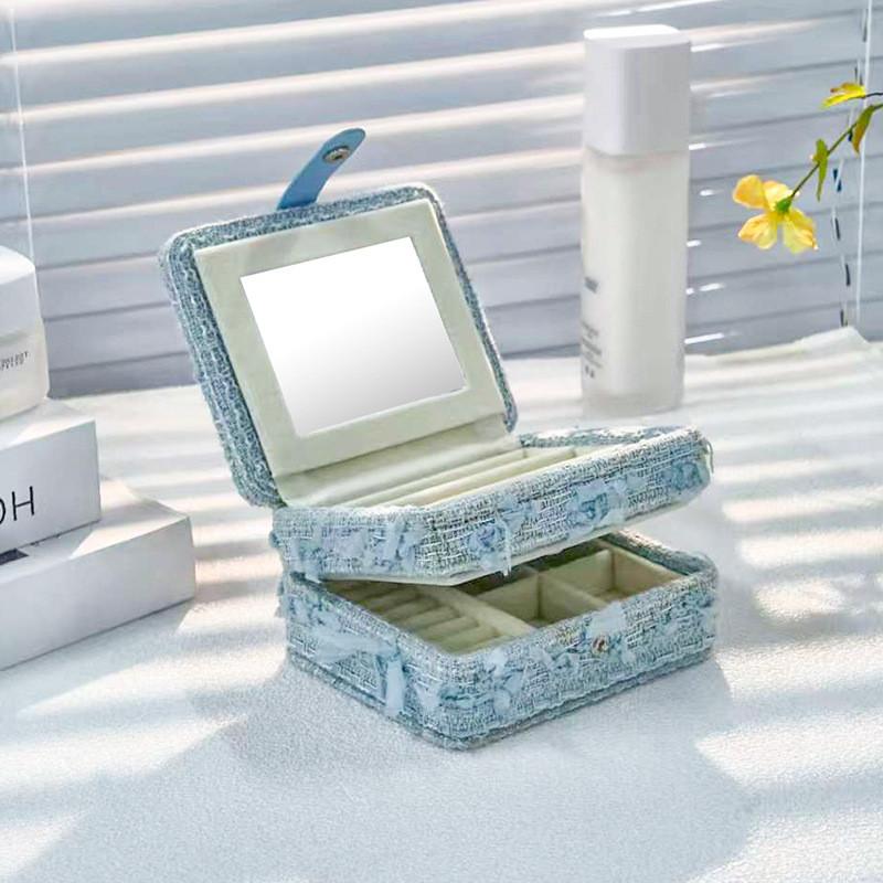 Jewelry Organizer Storage Box With Floral Pattern For Home And Travel