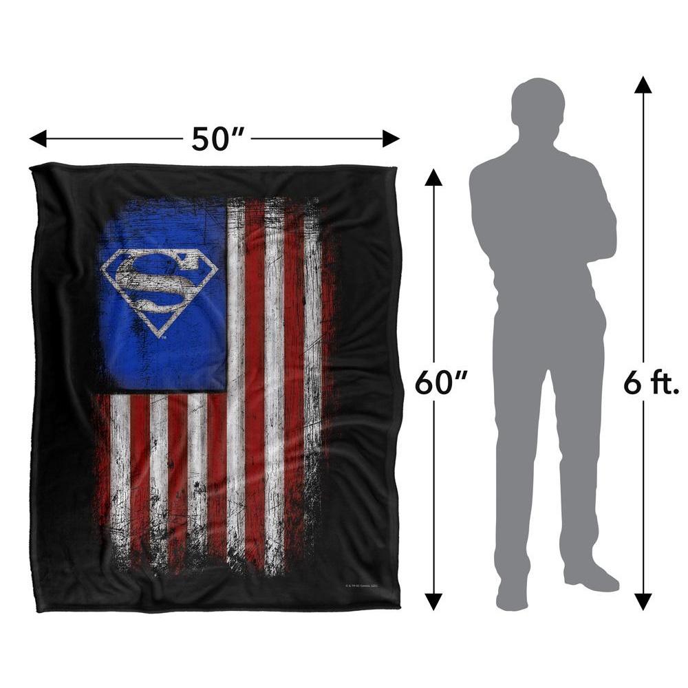 Superman Silky Old Glory Shield Supersoft Blanket