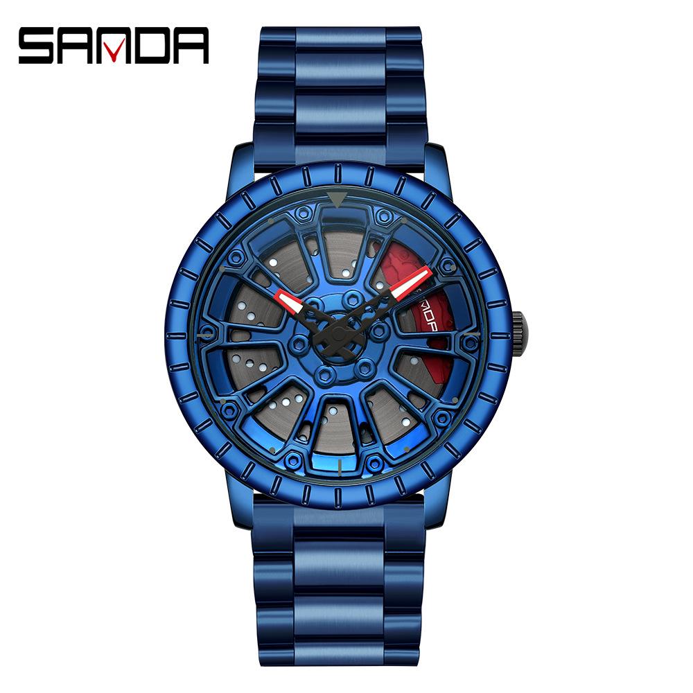 Sanda Meilleure Vente 1088 Montre pour Adolescent: Personnalisé, Cadran Rotatif 3D, Tendance, Quartz Étanche.