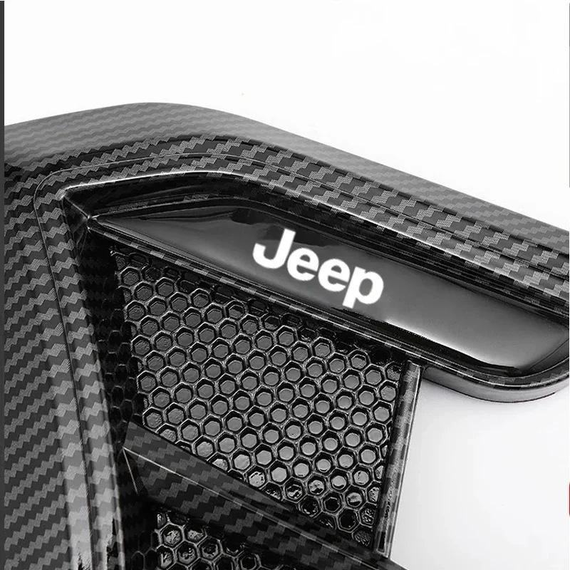 2Pcs Car Side Fender Vent Trim Sticker Air Vent Cover for Jeep Renegade Wrangler JK JL Grand Cherokee Compass Patriot Liberty