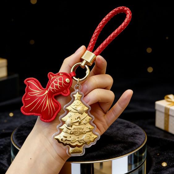 999 Pure Gold Koi Good Luck Lanyard Christmas Charm Gift