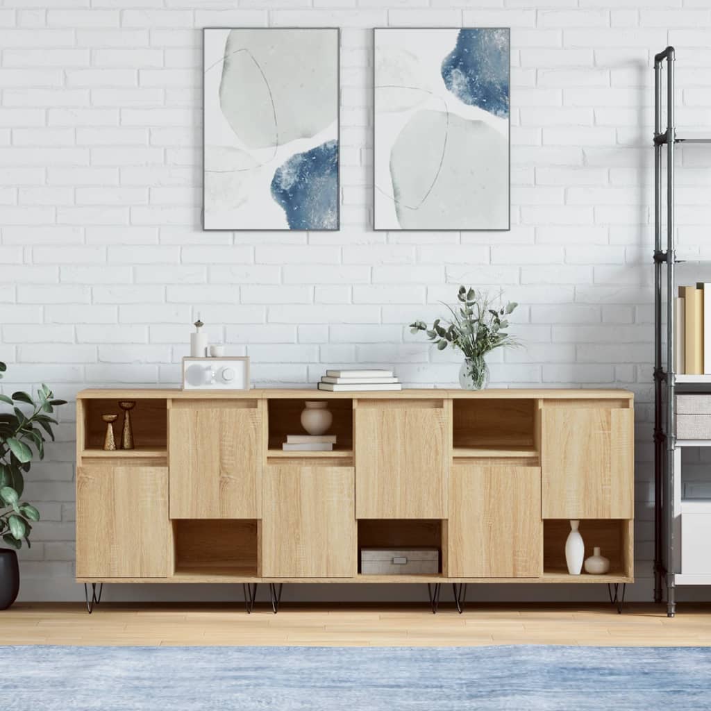 Sideboards 3 pcs Sonoma Oak Particleboard