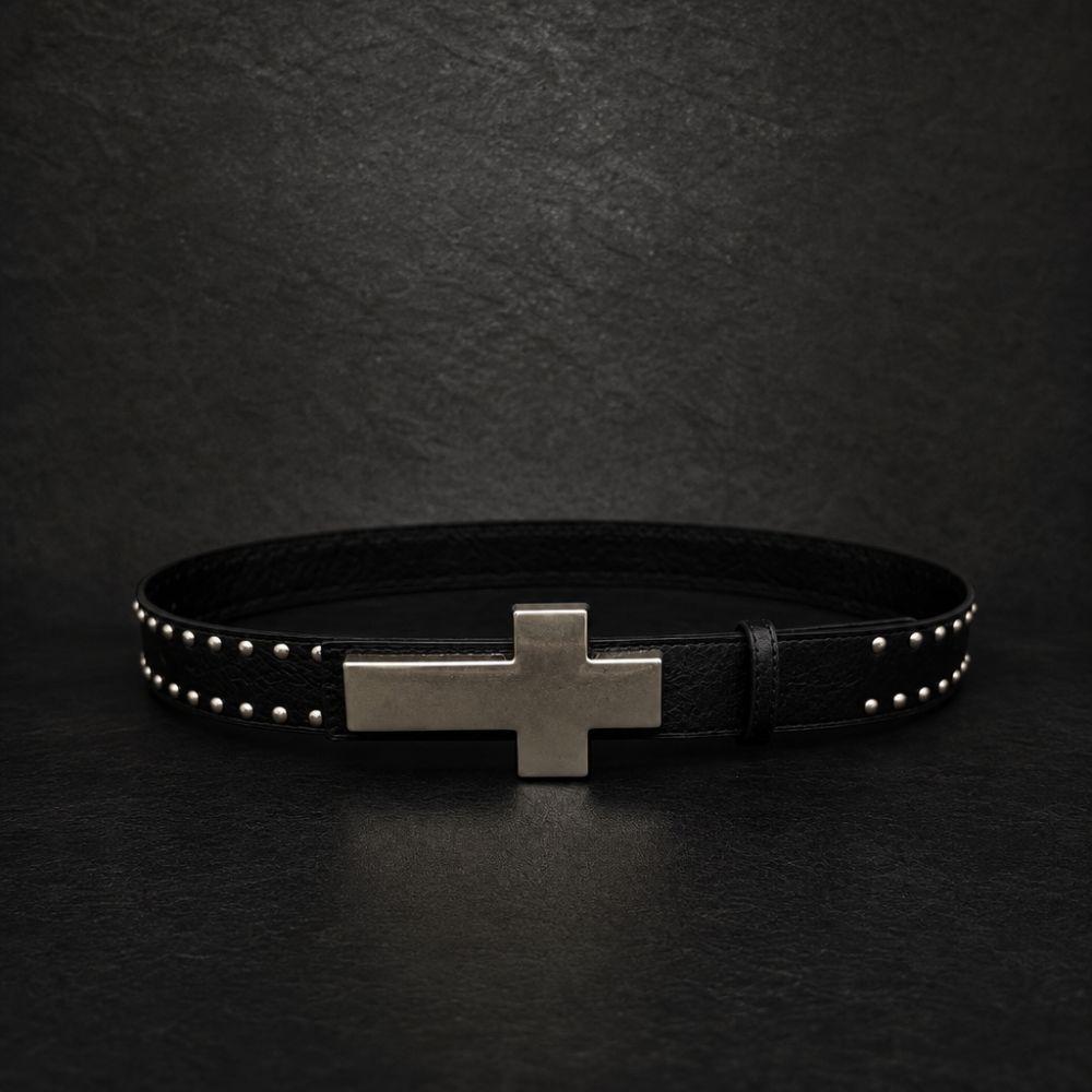 Y2K Punk Cross Belt Hip Hop Streetwear Waist Belt Rivet Studded Belt  For Men Women Jeans