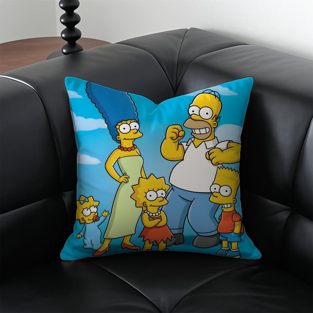 TThe Simpsons Cushion Cover Pillow Case Antidustmite Invisible Zipper Silky Plush Cushion