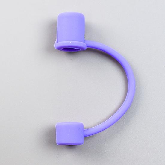 5Pcs Silicone Straw Cover for 8mm Large Diameter Straws Toppers U-Shaped Lanyard Straw Lid Dust-Proof Reusable Straw Protector for Glass Stainless