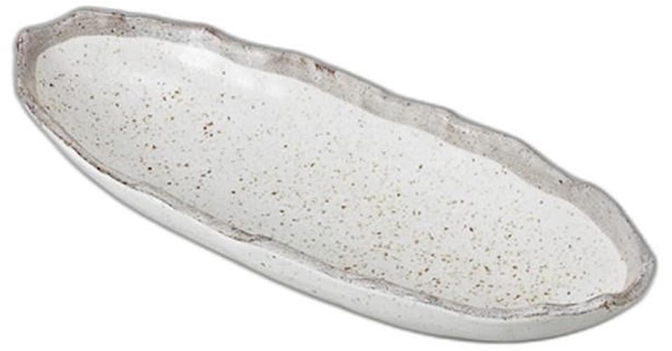 

White Karatsu Bowl x 13 x Serving Bowl Setomonohonpo Boat-Shaped [32.5 5cm]