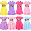 5103 Kinder Mädchen Mira Zoey Rumi Bedrucktes Rüschen Kurzarm Freizeitkleid