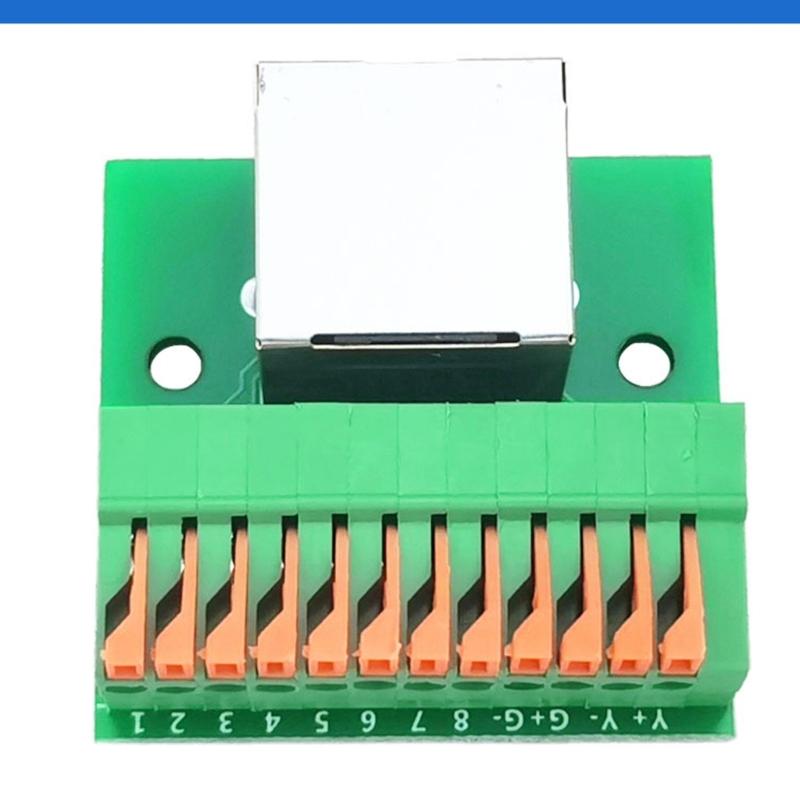 No Solder Required RJ45 Ethernet Port Terminals Block DIN Rail Adapter With Status Light For Secure Networkings Connection