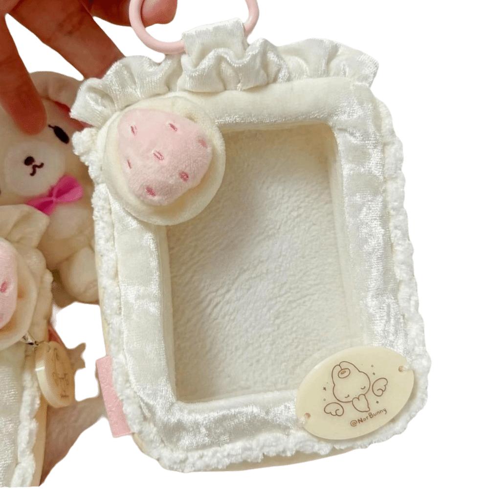 Kawaii Clear Window Storage Pouch Zipper Closure Strawberry Cake Bag Anime Merch