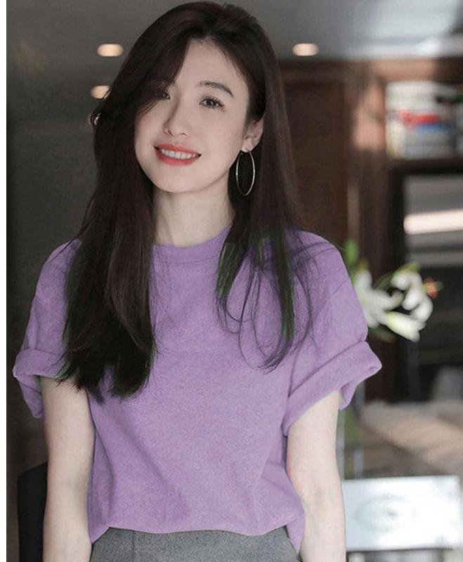 

Свободная футболка французского синего цвета с короткими рукавами в элитном стиле, идеально подходящая для весны и лета. XXXL фиолетовый