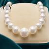 Faux Pearl Earrings Necklace 3Pcs/Set Imitation Pearls Jewelry Set, Adjustable Length Choker with Ear Studs Wedding Bracelet And Bracelet, Set