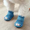 Sapatos para cães de estimação para o verão, sapatos de malha respirável com sola macia e alças, protetores de pata anti-queda, antiderrapantes e anti-sujidade para cachorros saírem