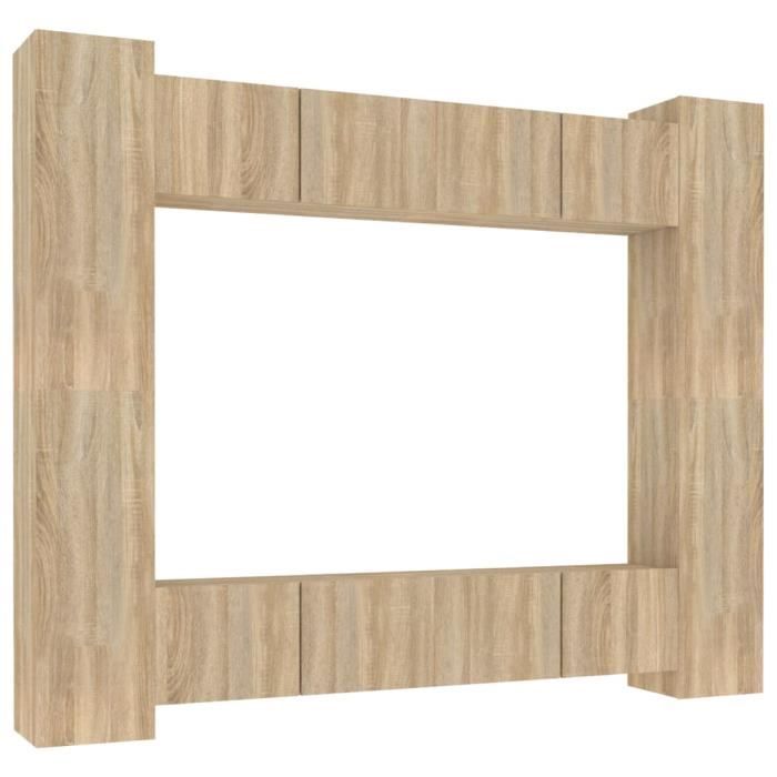 VidaXL Ensemble de meubles TV 8 pcs Chêne sonoma Bois d'ingénierie 3114232
