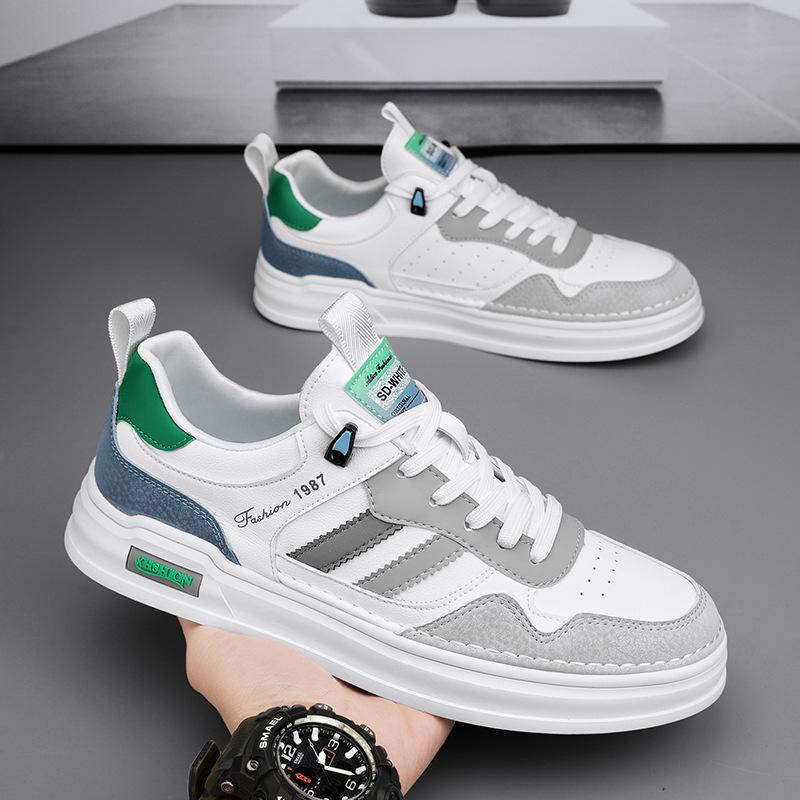 Men Vulcanized Shoes New Fashion Leather Casual Sports Outdoor Tennis Training Breathable Lightweight Walking Shoes for Men