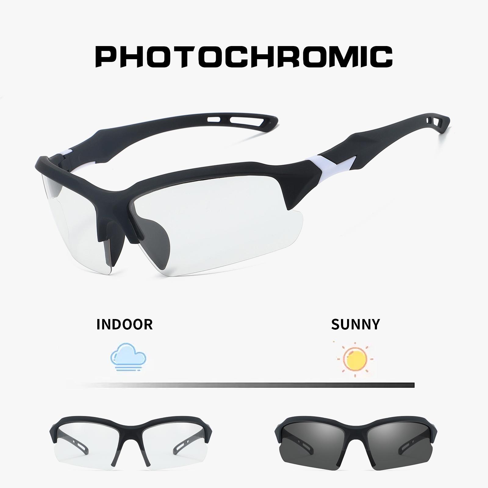 UV400 Safety Goggles Photochromic Cycling Glasses Men Women Outdoor Sport Eyeglasses Bike Sunglasses Bicycle Eyewear