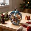 Decorative Lights for Christmas Glowing Ornament with Lanyard, Unique Styles Miniature Glass Pendant LED Santa Claus Snowman Nutcracker Figures Light,