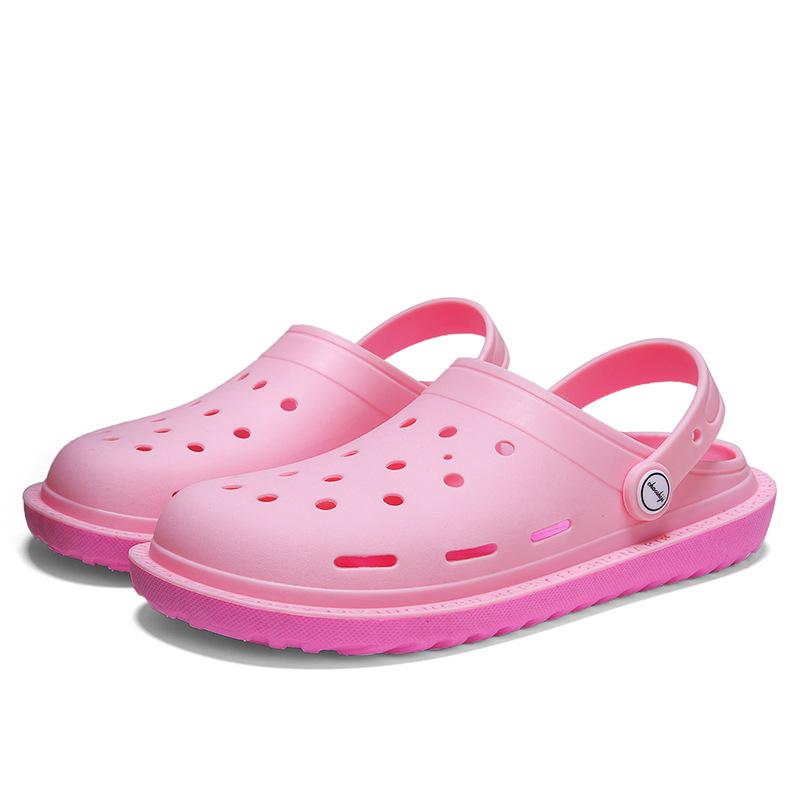 Summer Thick-soled Heightening Rubber Sandals Couple Bag Head Slippers Casual Trend Hole Shoes Latex Men's Beach Shoes