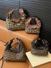 Girls' Leopard Print Lace Crossbody Bag - New Korean Retro Style for Autumn/Winter 2025