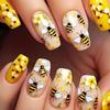 Spring Floarl Press On Nail Coffin False Nail with Flower Designs Stick On Nail Full Cover Artificial Nail for Women