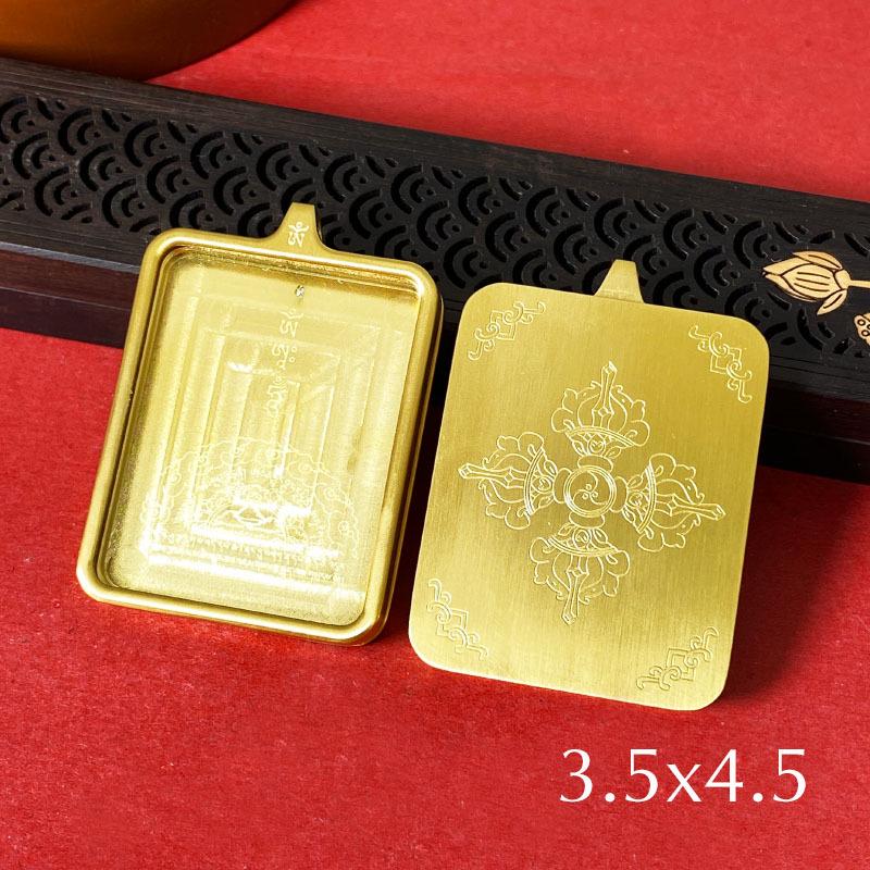 Tibetan Thangka Gold Necklace: Non-fading, Waterproof GAU Box Pendant, Multi-size Options