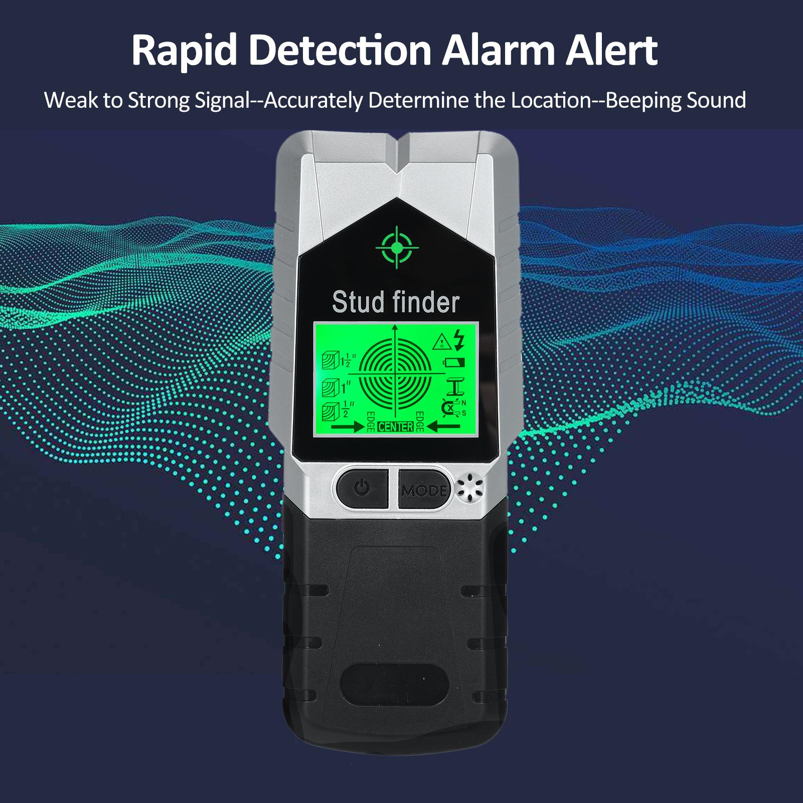 

Stud Finder Wall Scanner 6 in 1 Stud Detector with Magnet Physical Nail Finding Function Wall Detector for Wood Metal срібний