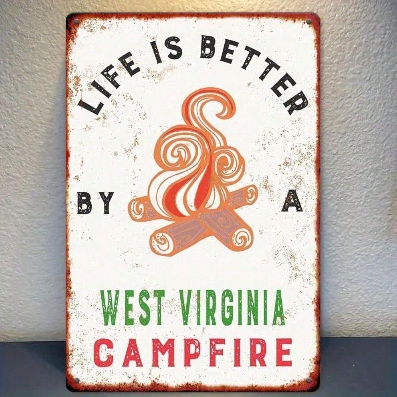 

Vintage Metal Poster Camping Life Better Hiking Wall Art Home Decor