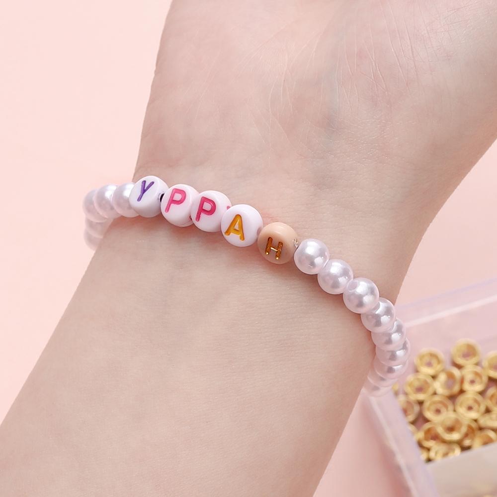 642 Stück/Set CCB-Perlen Strass-Abstandshalter mit elastischem Band Schmuckwerkzeuge für DIY-Armband Halskette Schmuckherstellungs-Sets