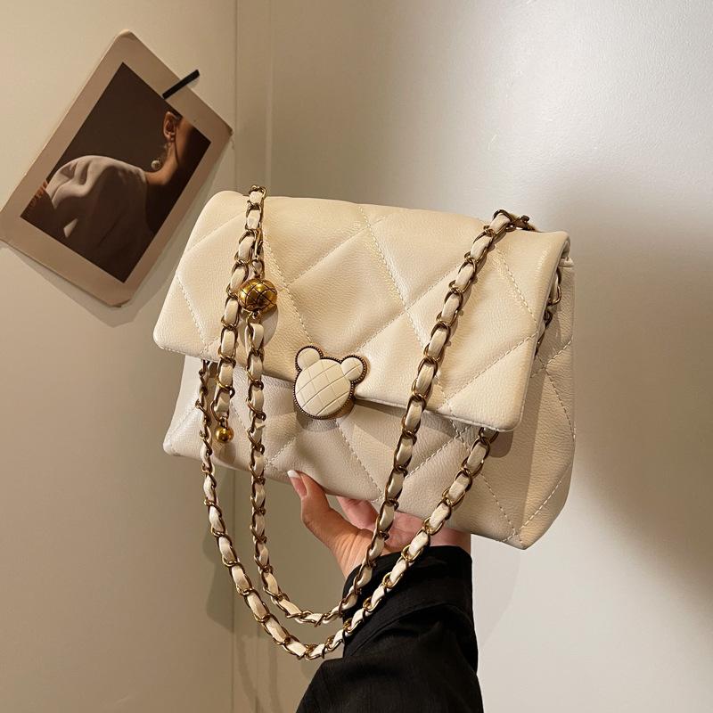 Rhombus chain bag women's summer new versatile shoulder messenger bag casual high-end small square bag