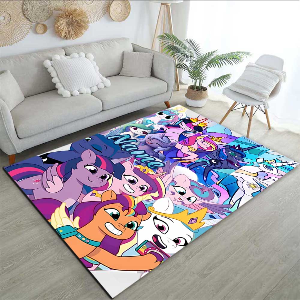 Little Pony (9) Customize your name rug, office chair cushion, home bedroom living room gift.