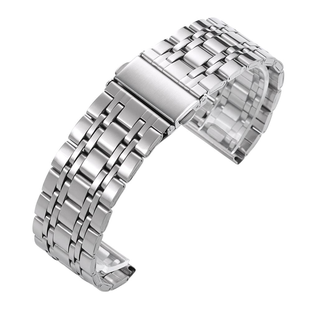 20 22mm Stainless Polished Steel Band Universal for Women Men's Sports Strap for Seiko for Tissot Straight Bracelet for Longines