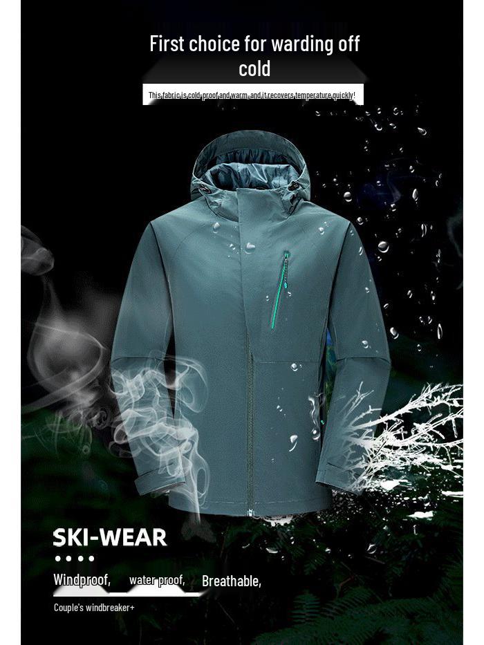 Windproof Waterproof Couple's Shell Jacket for Outdoor Mountaineering - Men's & Women's