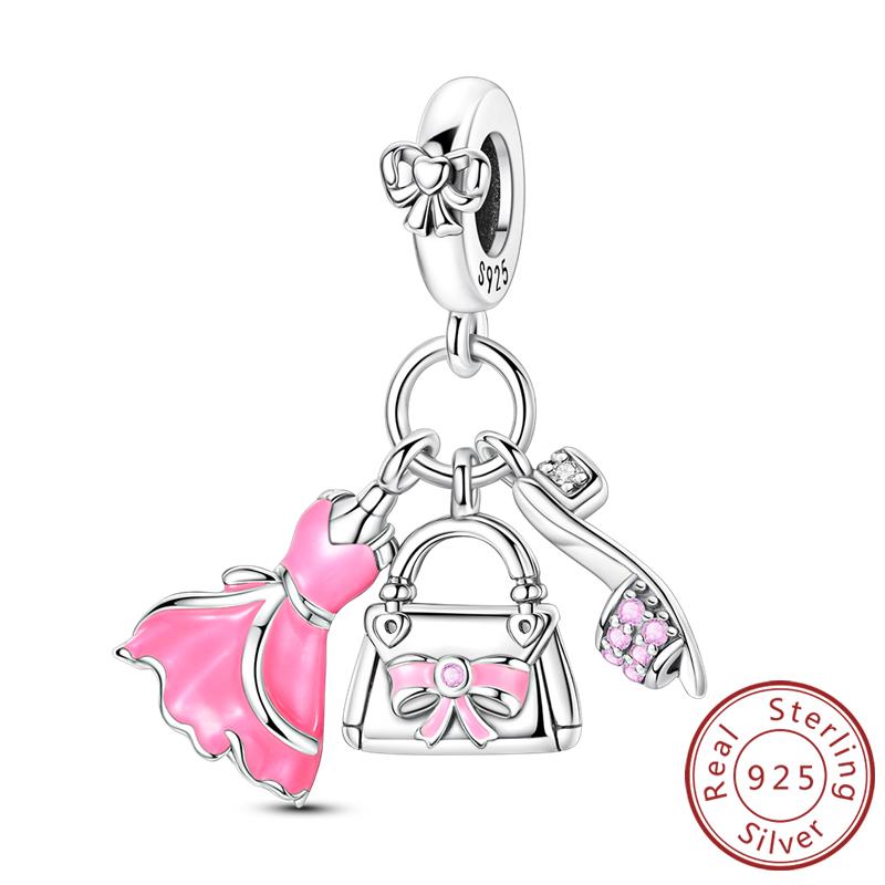 Original Charms Beads Pendants Copper Crown Strawberry Perfume Gold Bow Charm Fit Bracelet Necklace Women Jewelry