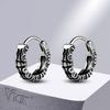 Vnox Gothic Creolen für Herren Damen, Totenkopf Edelstahl Huggies, Vintage Retro Metall Ohrschmuck