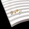 Elegant U-Shaped Black Titanium Four-Leaf Clover Flower Stud Earrings for Women