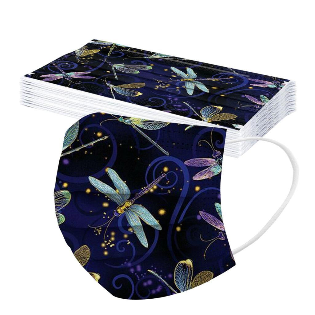 10PCS Adult's 3 Layer Print Disposable Face