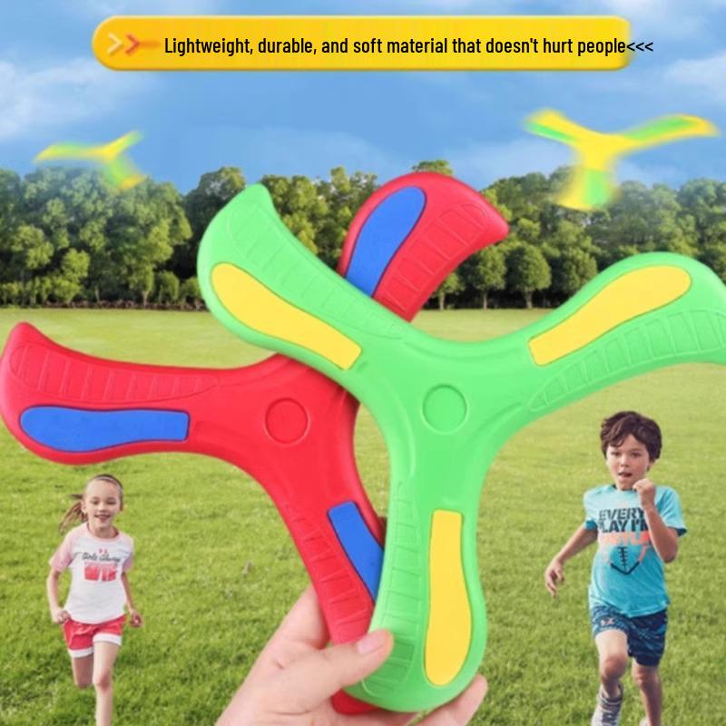 Set of 2 Luminous Returnable Boomerang Frisbees - Light-up Soft Toy for Kids