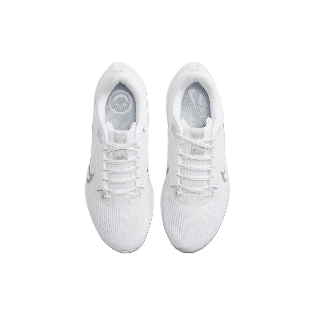 Nike Air Zoom Pegasus 40 Women White Pure Platinum Metallic Silver Running Shoes DV3854-101
