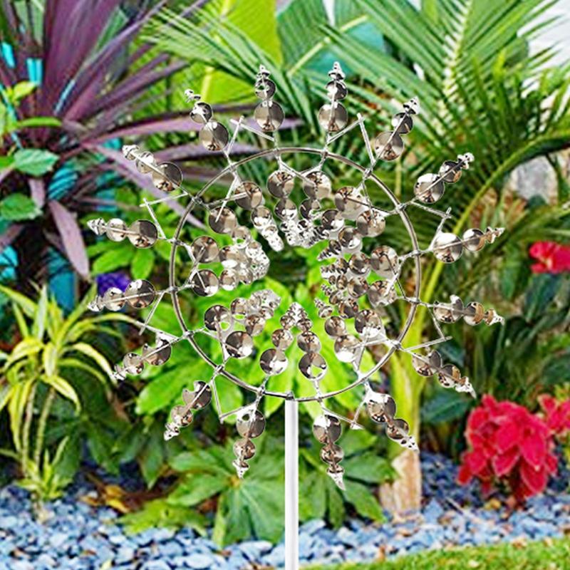 Metal Iron Windmill Spinner Gardening Wind Power Rotating Catchers For Patio Garden Lawn Outdoor Courtyard Decoration