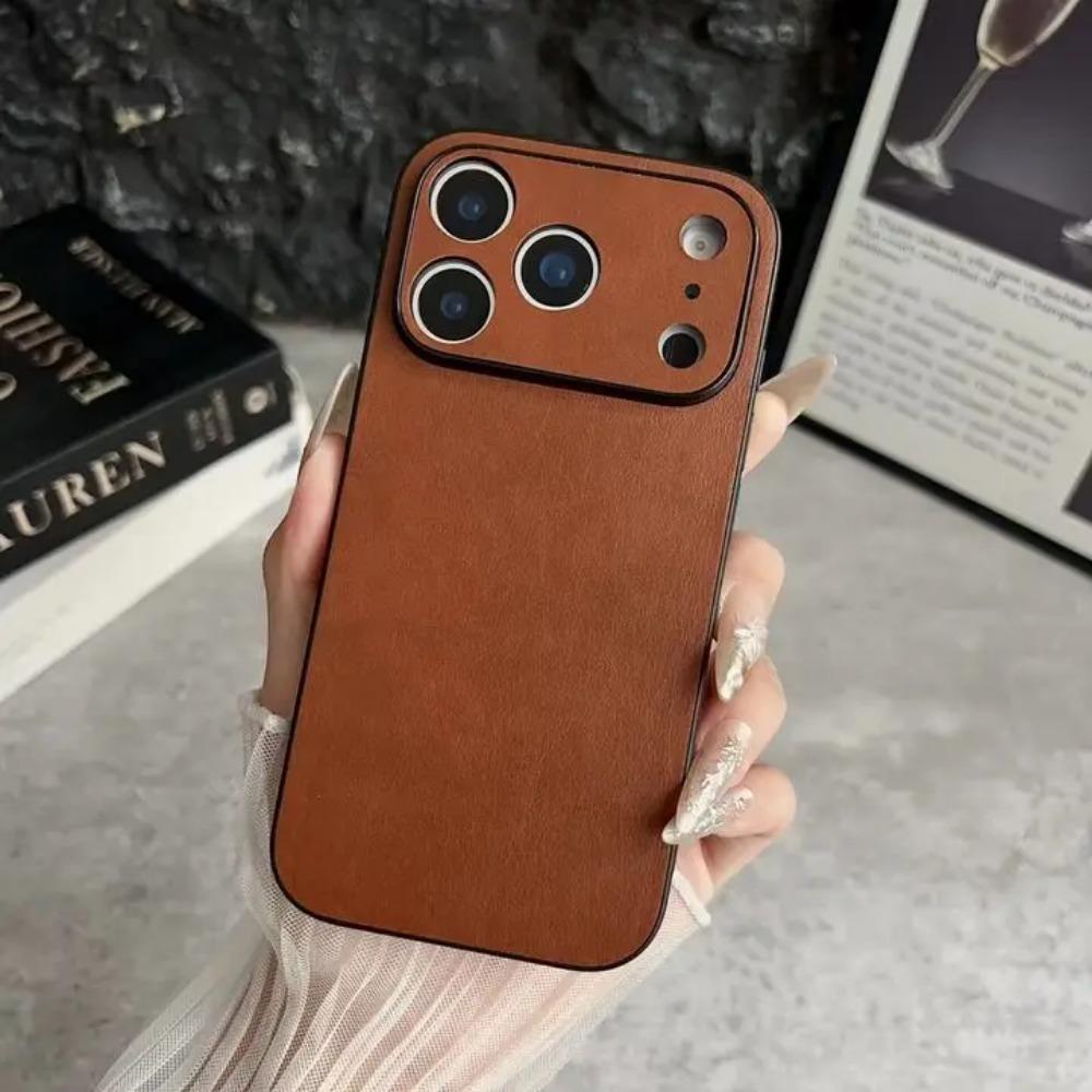 Luxury High Quality Business Leather Phone Case For iPhone 17 16 15 14 13 12 11 Pro Max Plus 17 Air Sillicone Soft TPU Cover
