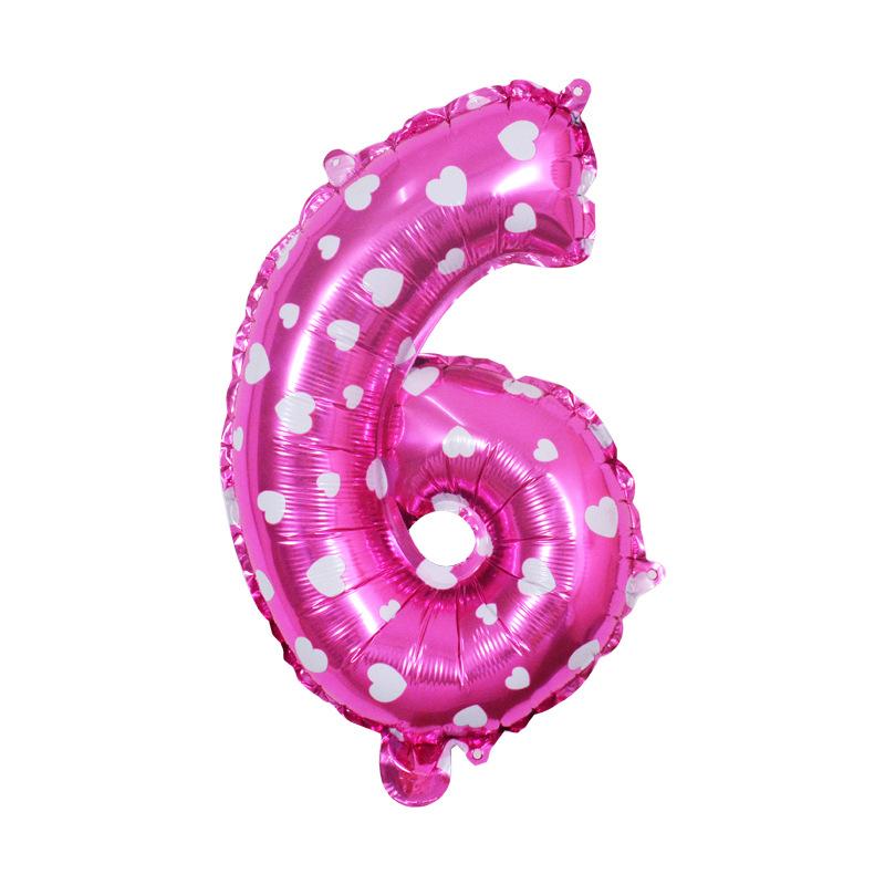 Small Digital Balloon 16-Inch Us Version Of Thin Body Decoration Birthday Party Aluminum Film Balloon Digital Balloon