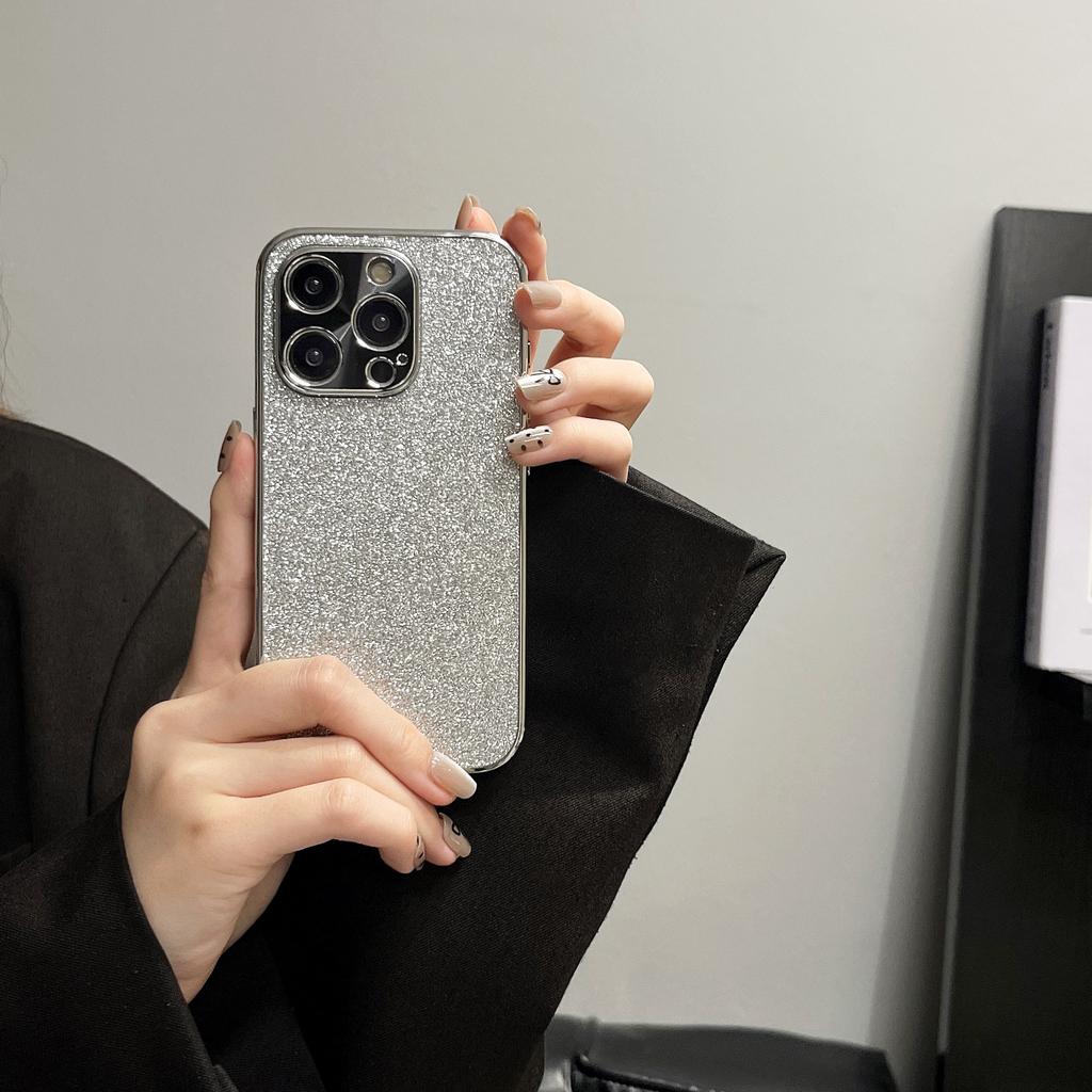 Electroplated Heat Dissipation Glitter Case Compatible with iPhone 14 Pro Max Apple 15 Phone Case 13/12 Niche High-end Feel