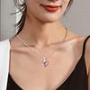 Elegant Crystal Heart Shaped Titanium Steel Necklace For Women Unique Gift For Loved Ones
