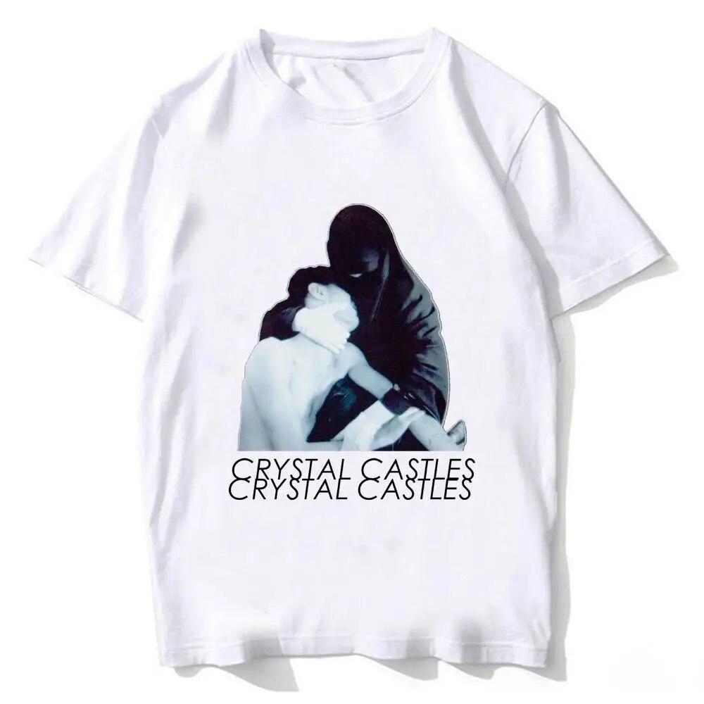 High Quality Cotton EU Size Crystal Castles T Shirt Unisex Vintage Funny T-shirt Harajuku Hip Hop Streetwear Unisex Top Tshirt Male Unisex