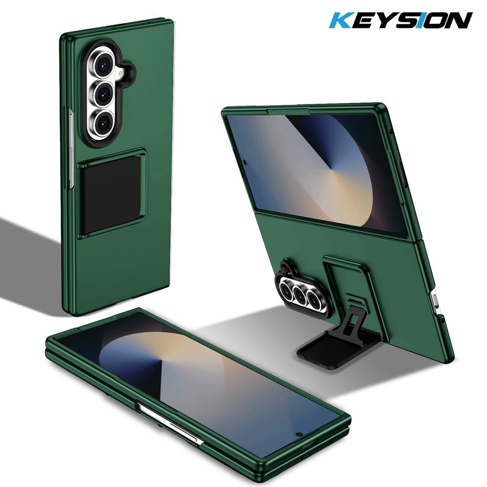 KEYSION Luxury Upright Live Stand Case for Samsung Galaxy Z Fold 7 5G Hard PC Shockproof Phone Back Cover for Galaxy Z Fold 7 5G