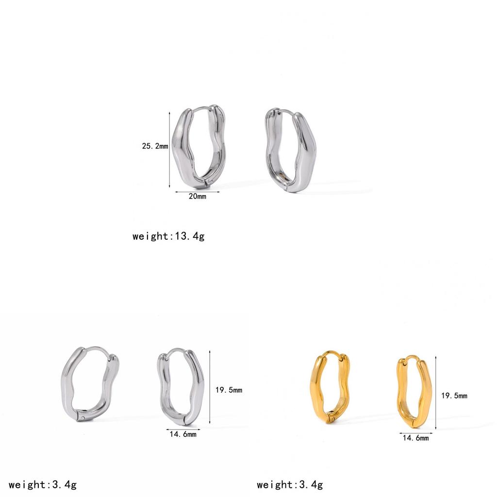 Orecchini Geometrici Minimalisti in Acciaio Inossidabile Placcati Oro per Donna