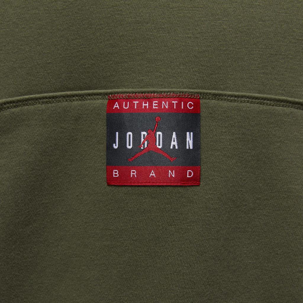 Jordan Brooklyn Fleece Hooded Comfortable Pullover Long Sleeve Sweatshirt Men Sweatshirt Olive-Green Coal-Black HV5046222